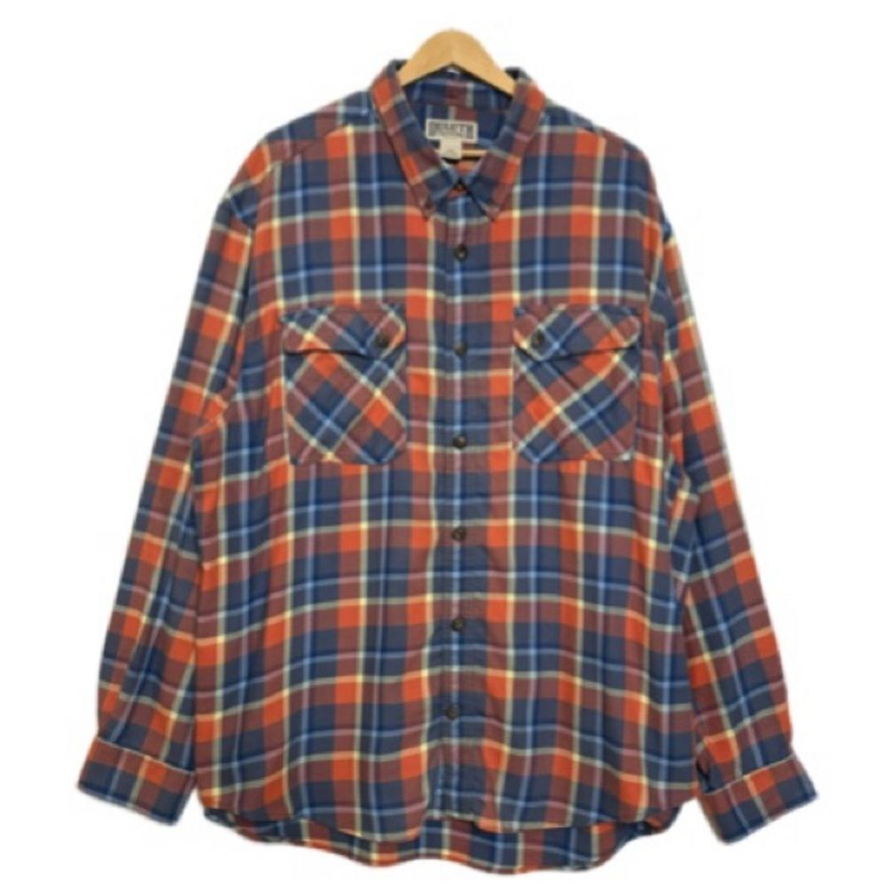 Duluth Trading Co Flannel Plaid Button Down Long Sleeve Shirt Mens Size 2XL